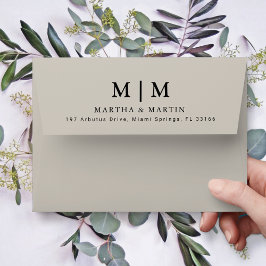 Envelope Simples de Casamento de Taupe Sólido 5x7