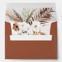 Envelope Terracotta Pampas Grass Rust Boho