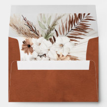 Envelope Terracotta Pampas Rust Boho