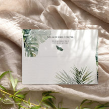 Envelope tropical com Design botânico