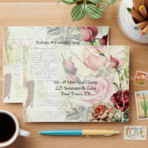 Envelope Vintage Rosa Wedding