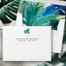 Envelopes de Casamento de Árvore Palm Negrito Inte