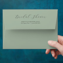 Envelopes de Casamento Elegante Sage Green
