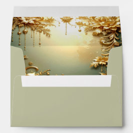 Envelopes de Férias com Enfeites Florais Dourados