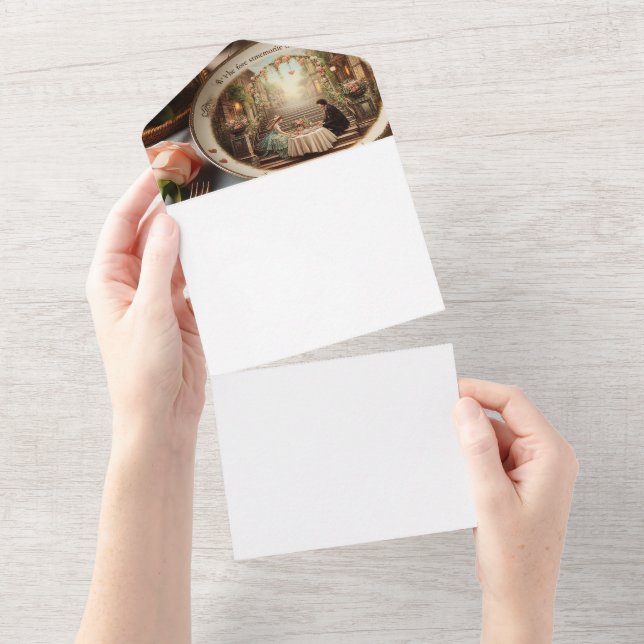 Envelopes e Designs de Cartões de Casamento Elegan (Aba destacável)