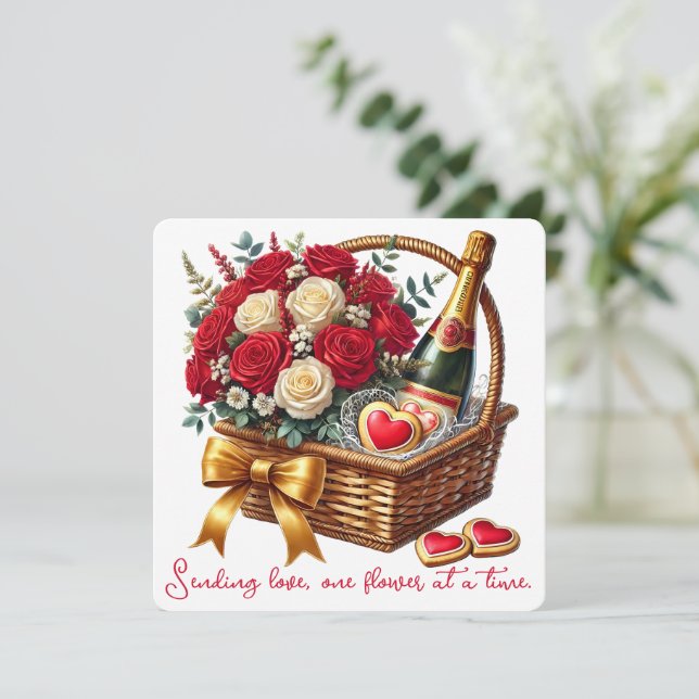 Enviando Amor - Cartão de Dia de os namorados (Em pé/Frente)