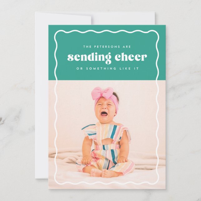 Enviando Cartão com fotos plano de feriado alegre (Frente)