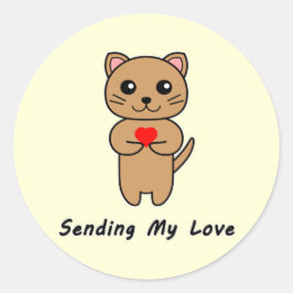 Enviando meu adesivo amarelo de amor