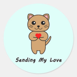 Enviando meu adesivo azul de fundo do amor