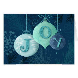 Enviar Joy com este cartão de feriado azul de tom-