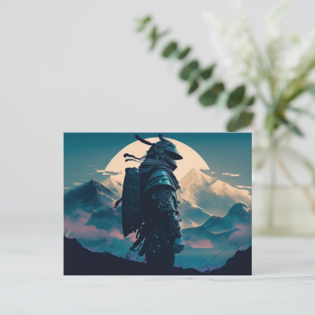 Enviar sua mensagem com cartões postais do Samurai (Em pé/Frente)