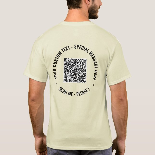 Envie Seu Código QR Camiseta Promocional Adicionar (Verso)