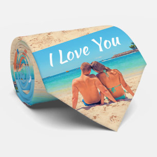 Envie Sua Foto Gravata Presente Texto - Eu Te Amo
