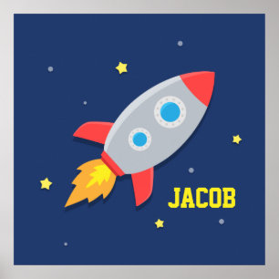 Envio de foguete no Poster da sala de crianças do