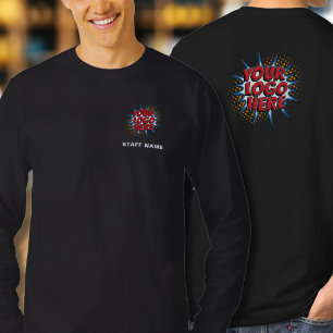 Envio de Nome e Logotipo Camisa Preta Manga Longa