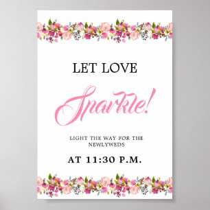 Envio de Sparkle Floral Rosa para fora do Poster