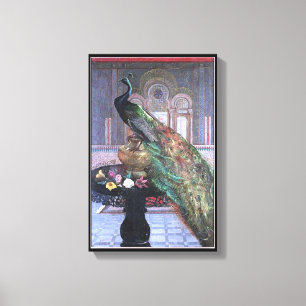 Envoltório das canvas da imagem do pavão do