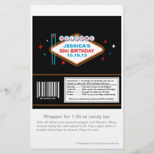 Envoltório de doces do aniversário de Las Vegas
