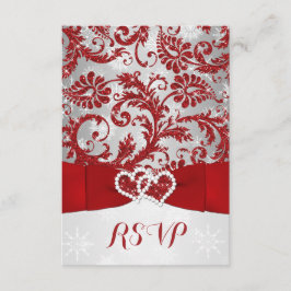 Envolvido no Amor Corações Agrupados RSVP - Vermel