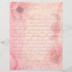 Ephemera Do Livro Floral Rosa Shabby
