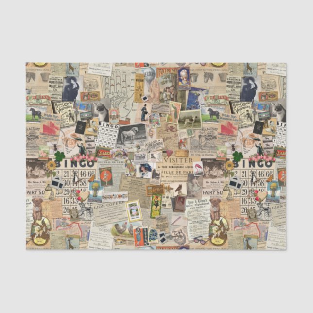 Ephemera Scatter Decoupage ou colagem de papel (Frente )