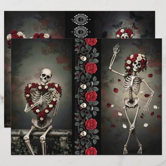 Ephemera Sheet Gothic Rose Queen  (Frente/Verso)