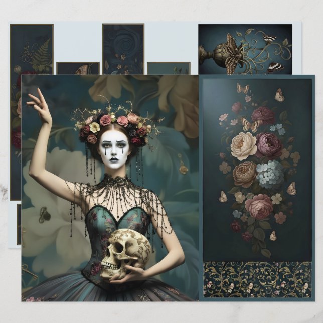 Ephemera Sheet Vitnage Gothic Style (Frente/Verso)