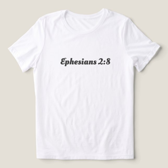 Ephesianos 2:8 Bíblia Verso Texto de Fé Cristã (Design frontal)