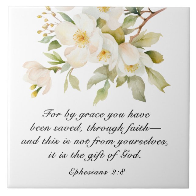 Ephesianos 2:8 Por Grace, você foi salva de Bíblia (Frente)