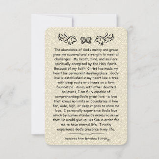 Ephesianos 3:16 - Scripture Note Card Scroll Back