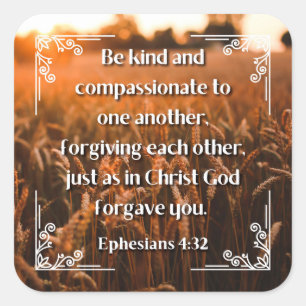 Ephesianos 4:32 adesivo quadrado
