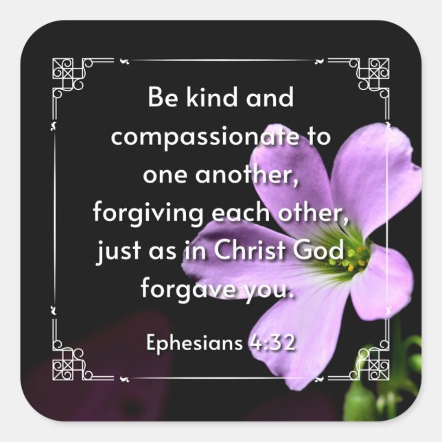 Ephesianos 4:32 adesivo quadrado (Frente)