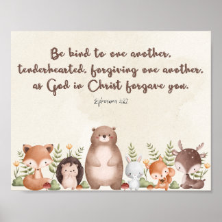 Ephesians 4:32 Nursery Wall Art Poster Print