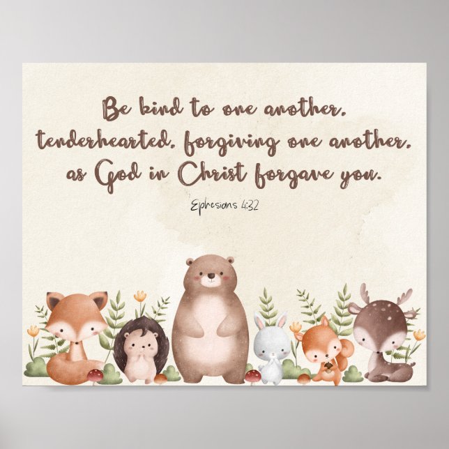 Ephesians 4:32 Nursery Wall Art Poster Print (Frente)