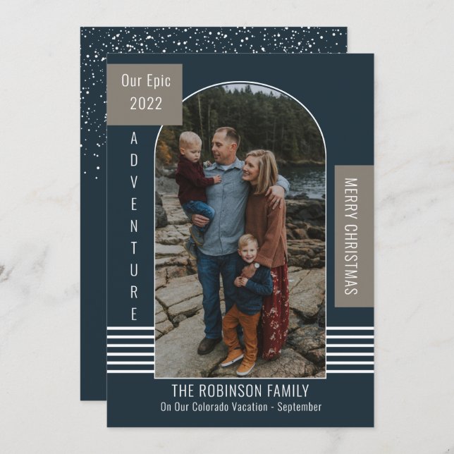Epic Adventure Cartões de natal de Natal moderno (Frente/Verso)