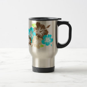 "Epic Hibiscus" na Caneca de viagem Brown/Turq