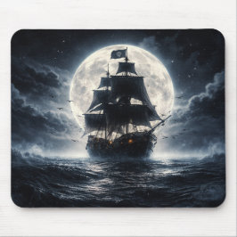 Epic Pirate Ship Moon Mouse Pad – Dark Ocean Pirat