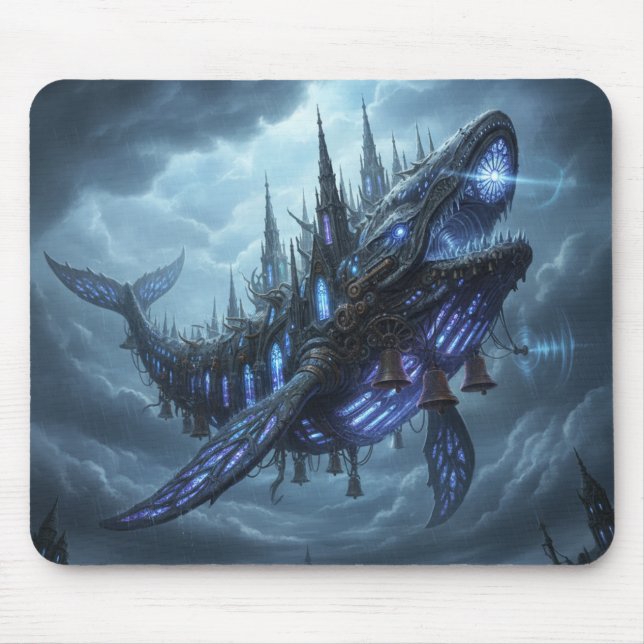 Epic Sky Leviathan Mousepad A Steampunk Art Piece (Frente)