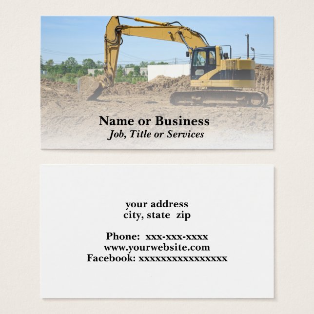 equipamento de construção de backhoe (Frente & Verso)