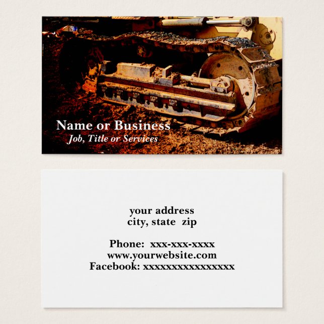 equipamento de construção de veículos pesados (Frente & Verso)