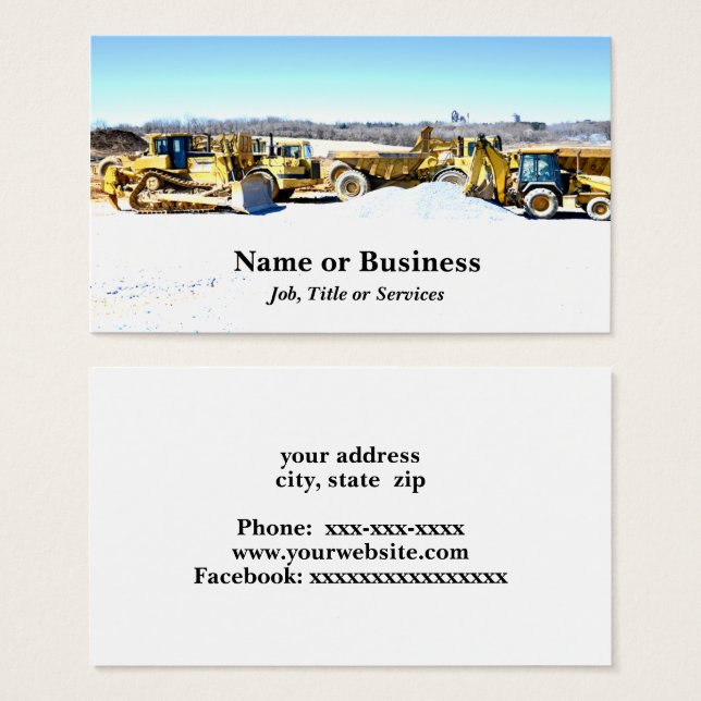 equipamento de construção de veículos pesados (Frente & Verso)