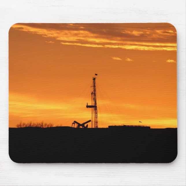 Equipamento do Workover no por do sol Mousepad (Frente)