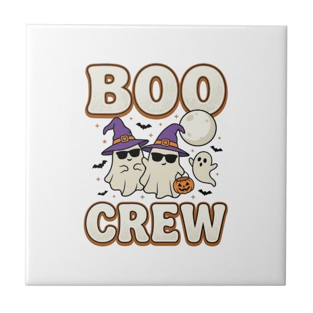 Equipe Boo Fantasma Halloween Design Vetorial Vint (Frente)