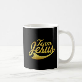 Equipe caneca preta e Dourado de Jesus de café