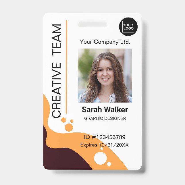 Equipe Criativa de Design de Fotografia do Crachá  (Front)