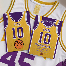 Equipe de Basquete 10 Convite de Aniversário