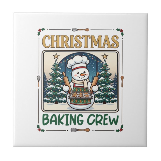 Equipe de Confeitaria de Natal Boneco de Neve Chef (Frente)
