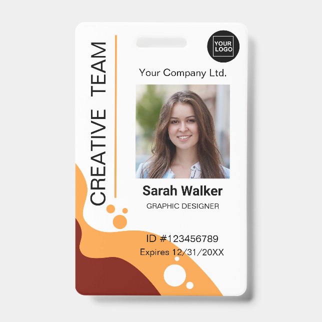 Equipe de Design de Fotografia do Crachá de ID do  (Frente)