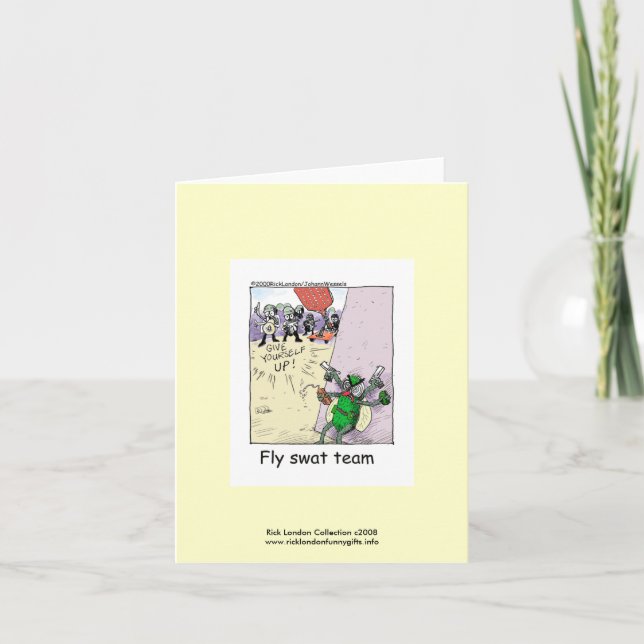 Equipe de Swat de Caricatura Da Polícia No Cartão  (Frente)