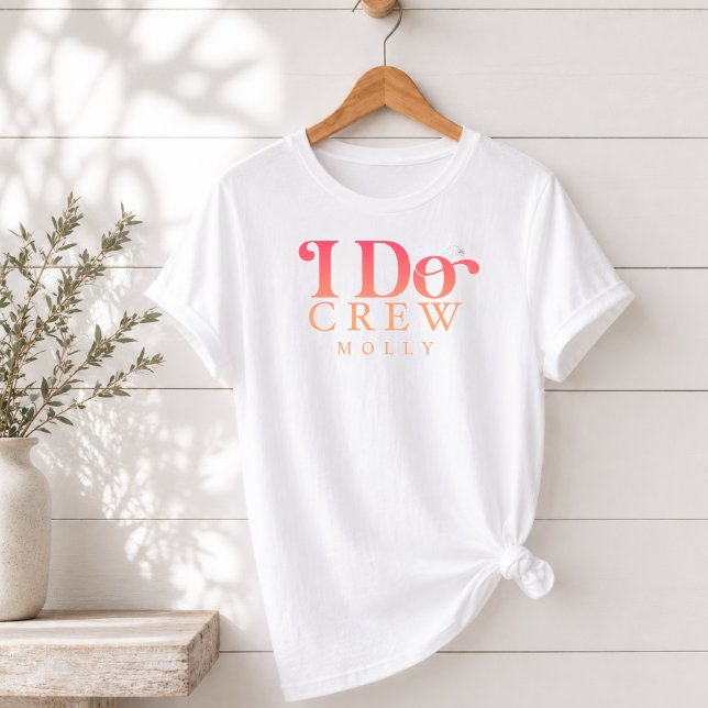 Equipe Moderna do Eu Faço Crew Gradiente Pôr do So (Modern I Do Crew Sunset Gradient Bridesmaid Tri-Blend Shirt)